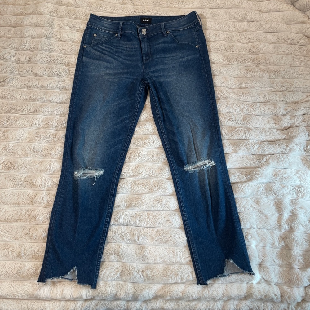 Hudson Collin Flap Skinny Crop Distressed Jeans